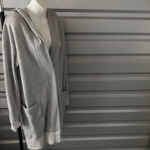 Lululemon Gray Hooded Cardigan with Pockets, Size Small
